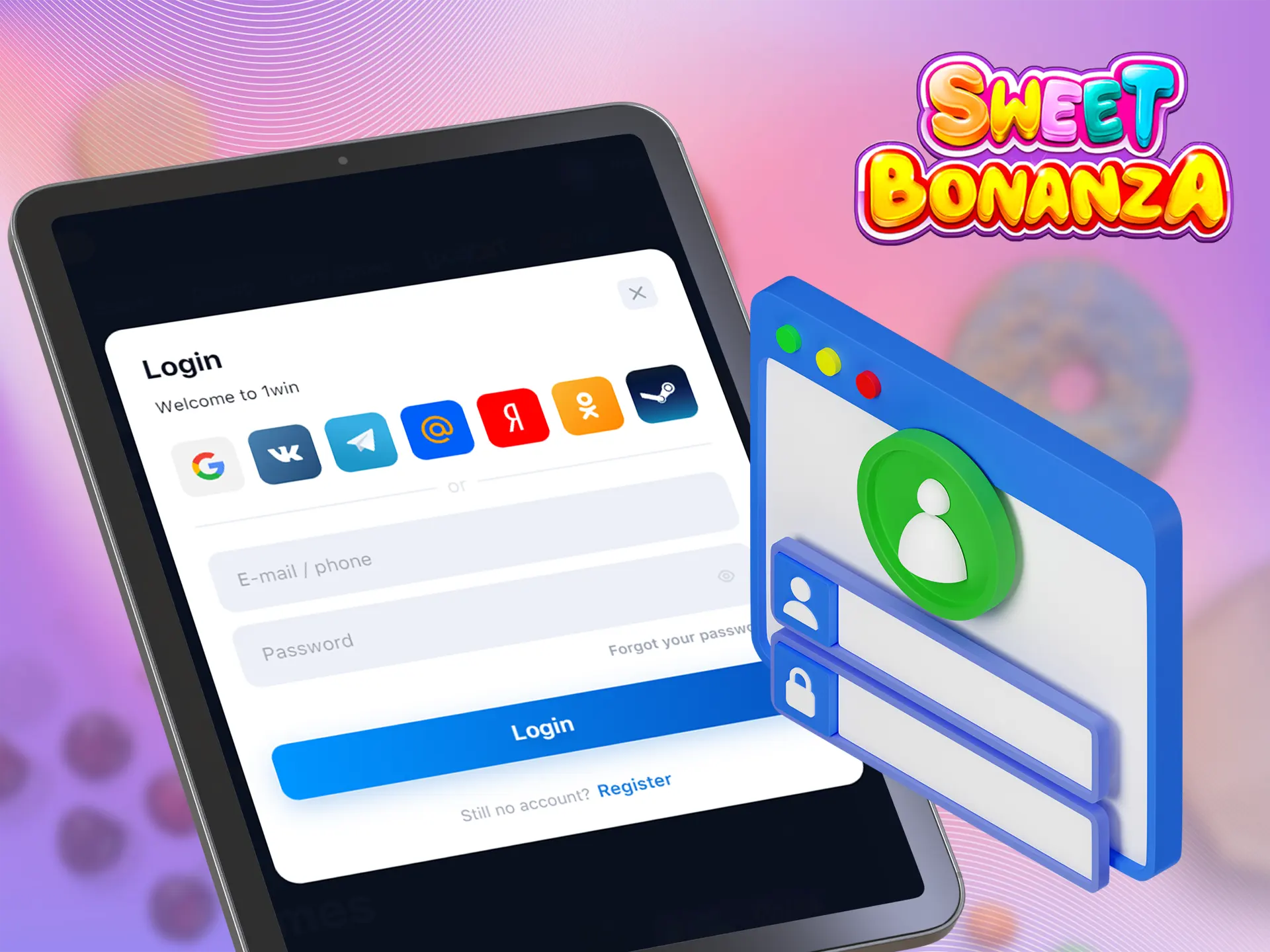 How to log in to your Sweet Bonanza account.