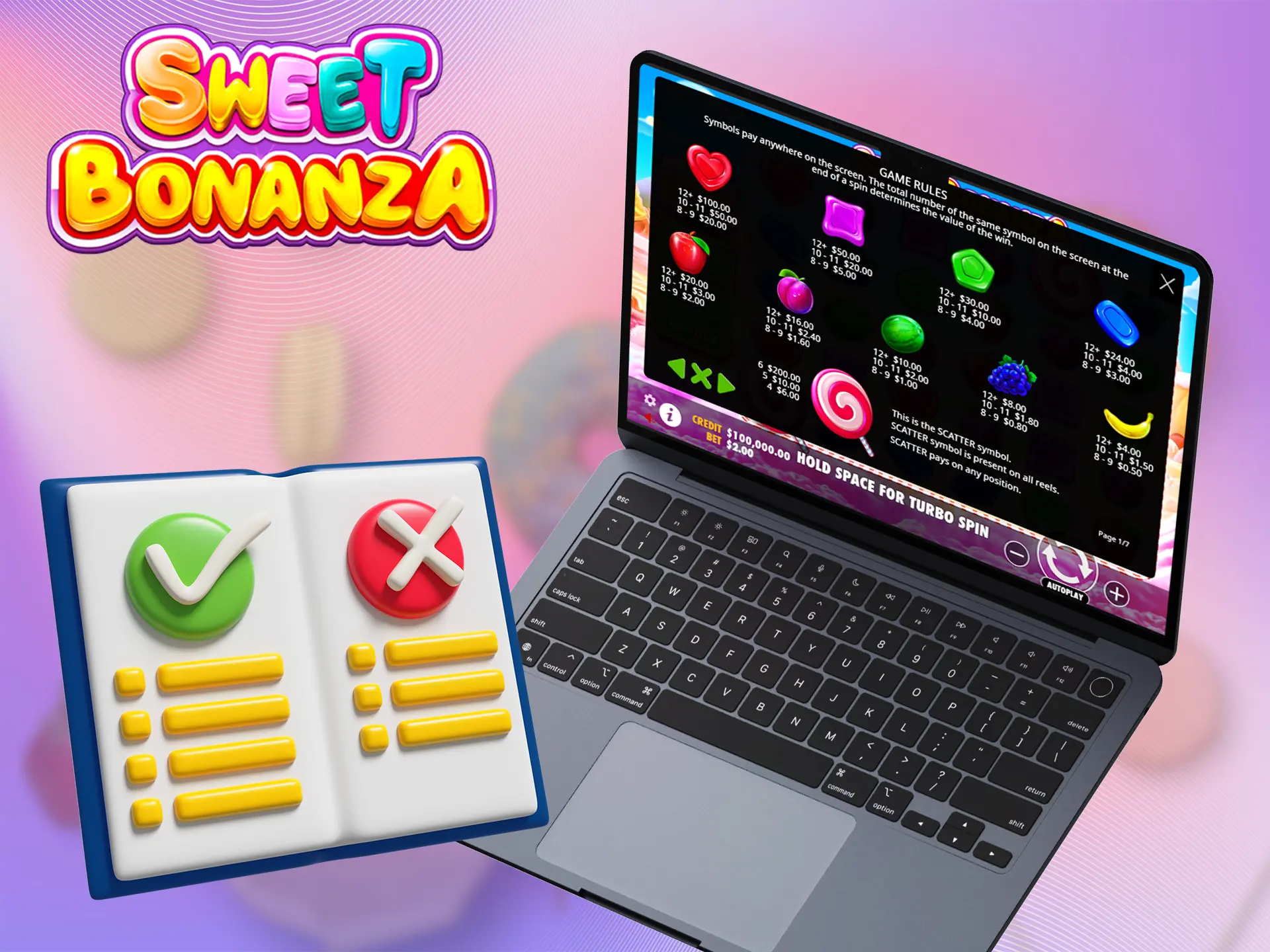 Basic rules of the Sweet Bonanza game.