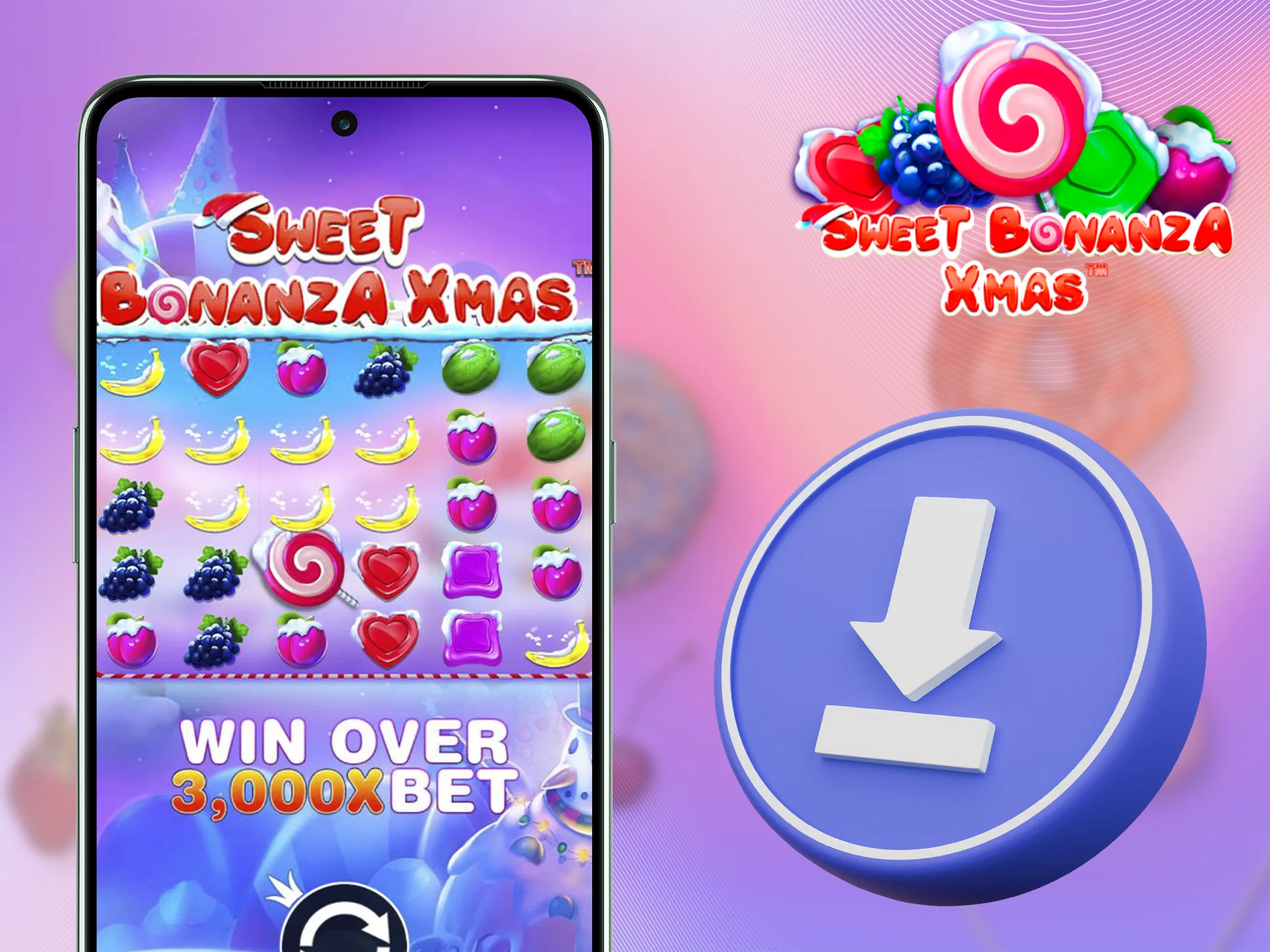 How to download Sweet Bonanza Xmas game for iOS and Android.