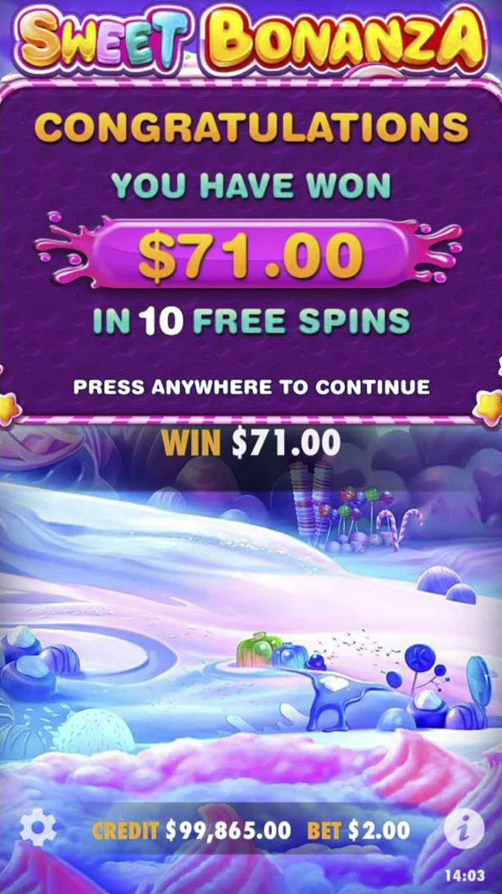 Play and win in the Sweet Bonanza game.