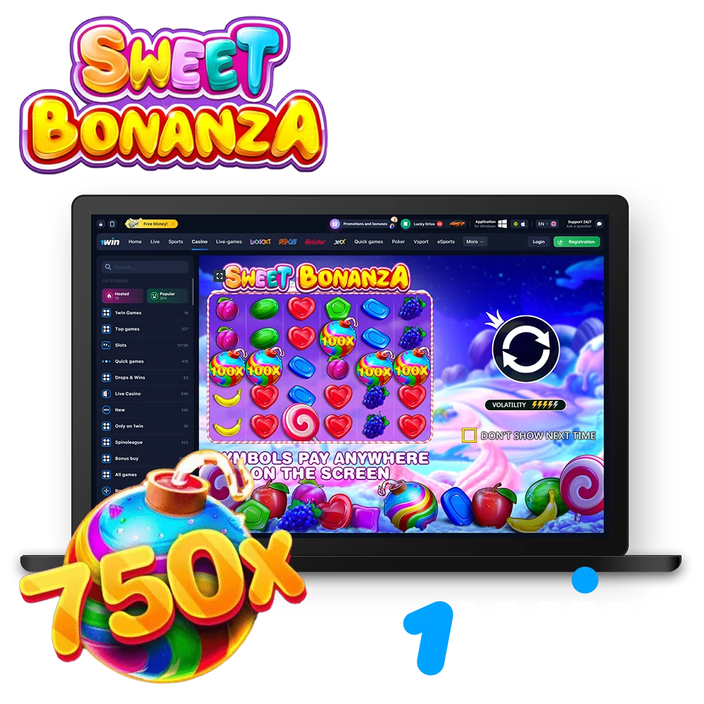 Sweet Bonanza is one of the most popular games at 1Win online casino.