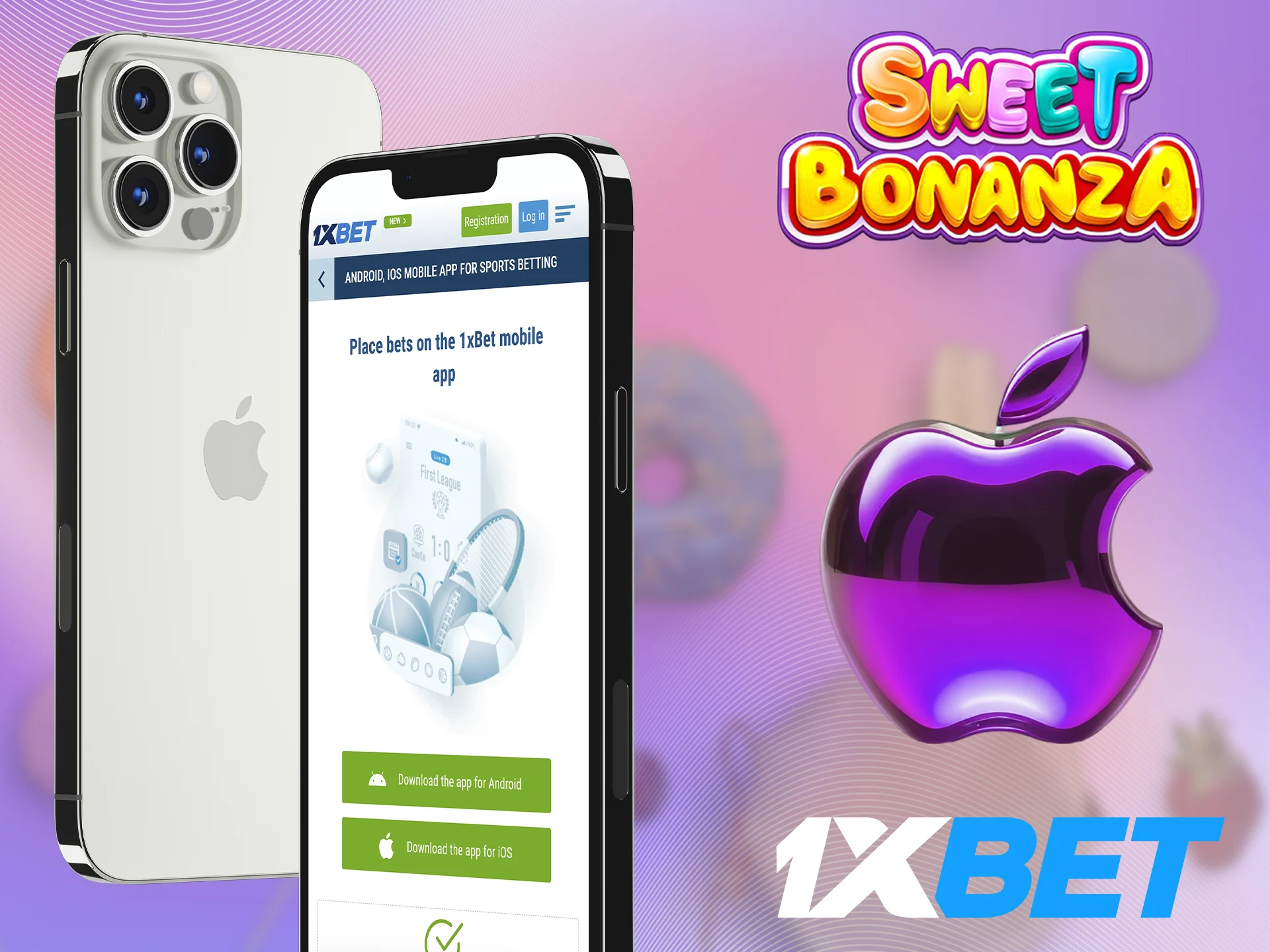 To start playing Sweet Bonanza on your iOS device, you can download the 1xBet app.